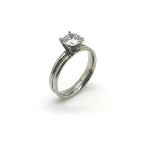 NEW Stainless Steel Cubic Zirconia Ring